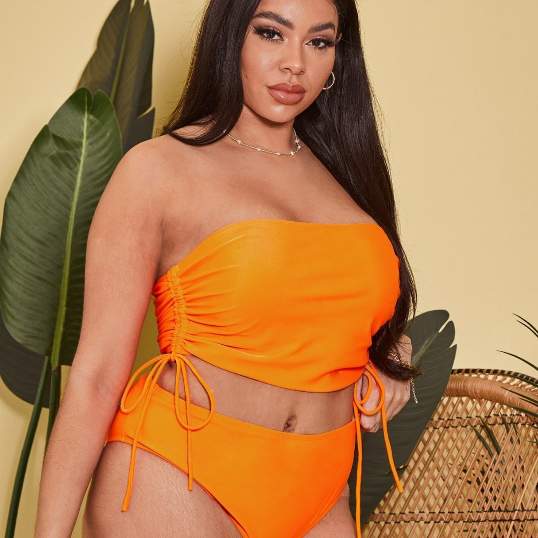 Women Tankini set with adjustable wrap top and high-cut shorts StylebySassy