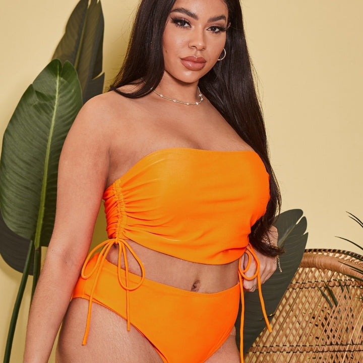 Women Tankini set with adjustable wrap top and high-cut shorts StylebySassy