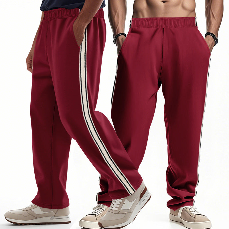 Men's loose Relax track pants in retro style with double side piping and elastic comfort waistband StylebySassy