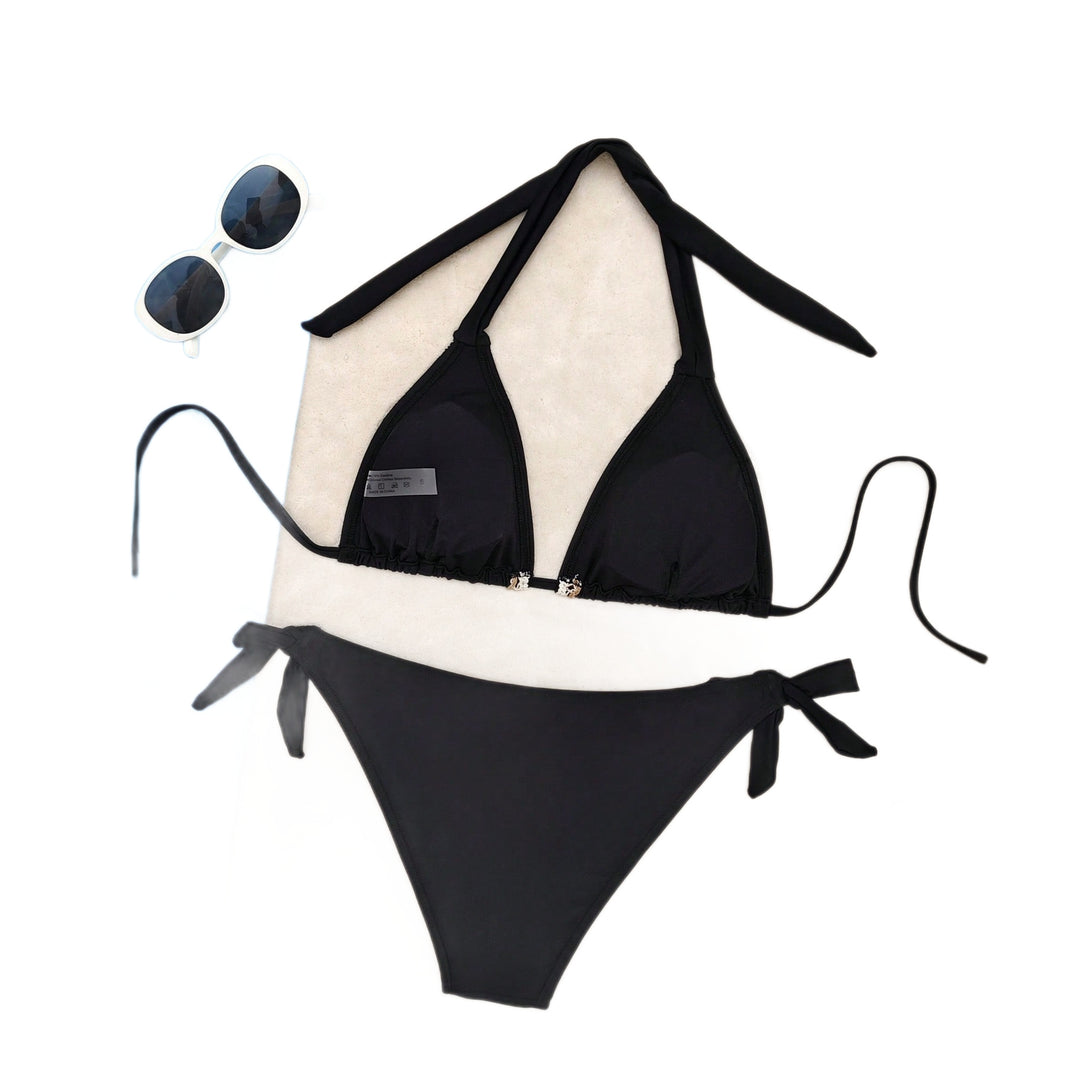 Women's triangle bikini with decorative shells and lace StylebySassy