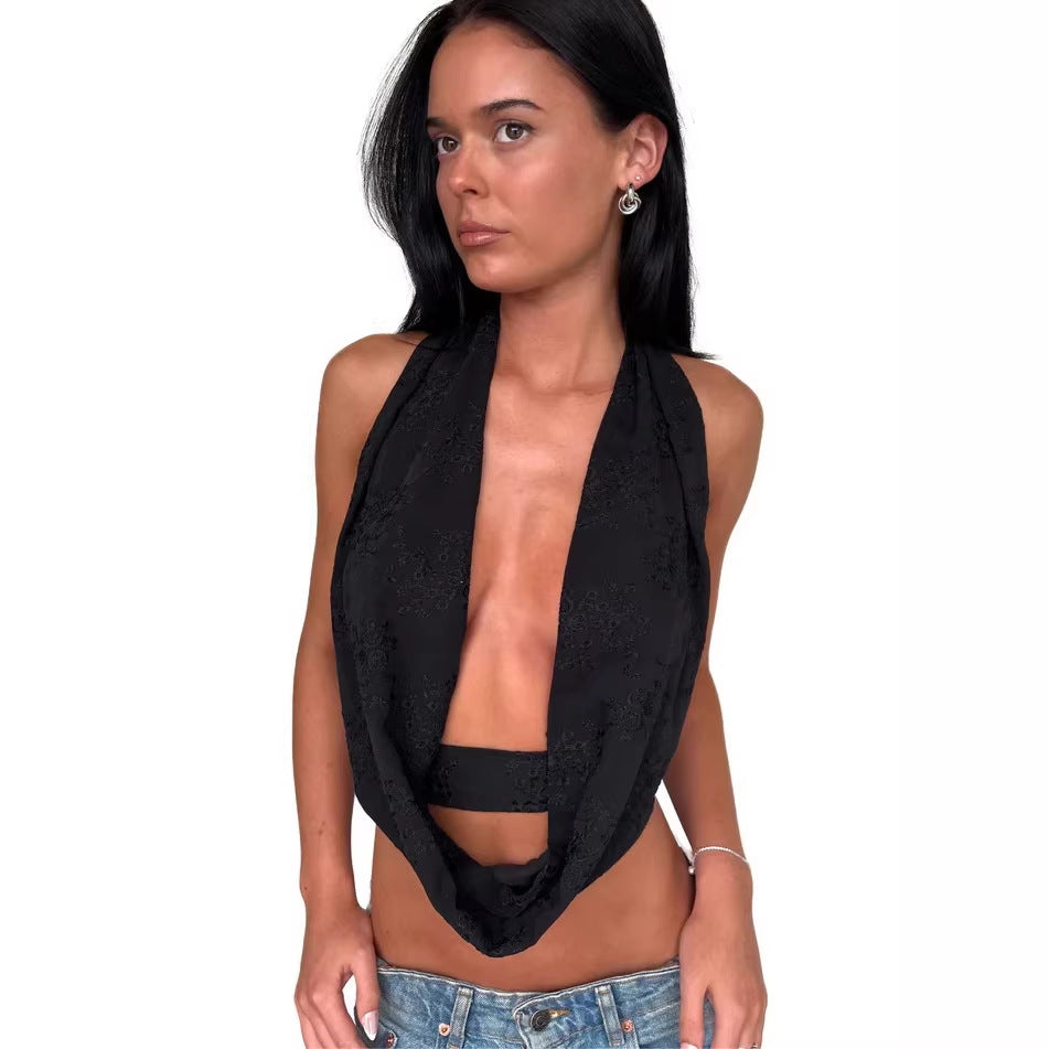 Women's Playful Crop Top with Asymmetric Ruffle Details StylebySassy