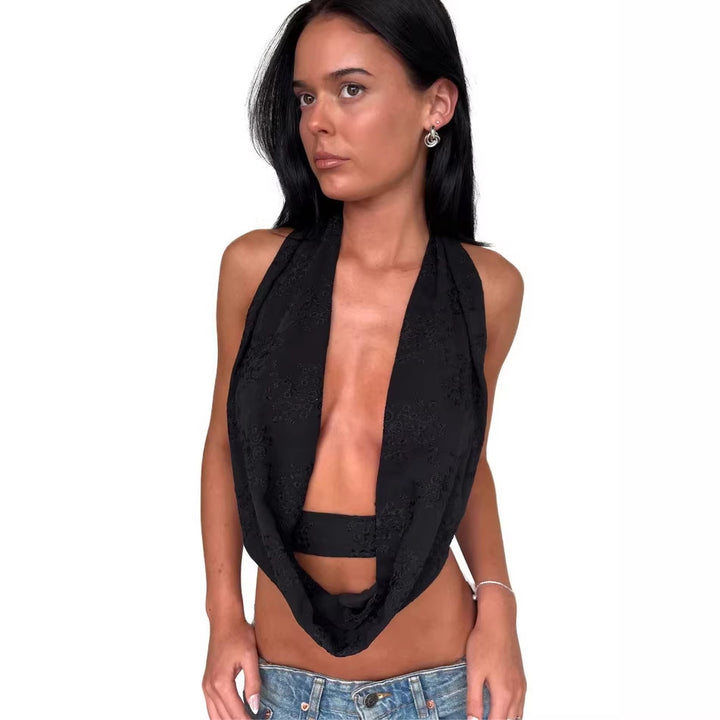 Women's Playful Crop Top with Asymmetric Ruffle Details StylebySassy