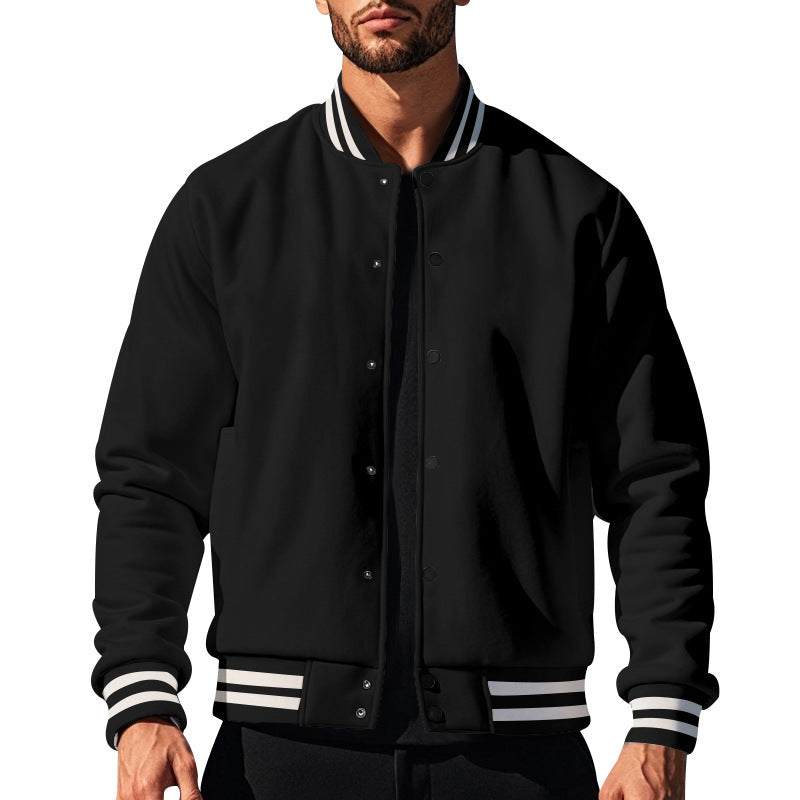 Men's nan college cardigan in retro look with ribbed collar, snap button closure and side pockets StylebySassy