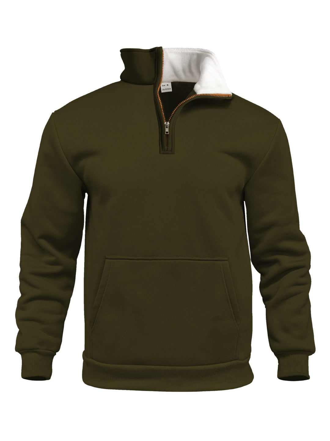 Men's comfort half-zip sweat with high fleece collar, kangaroo pocket and shape-stable ribbed hem StylebySassy