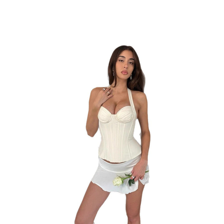 Women's basket top with spaghetti straps and ruffled hem StylebySassy