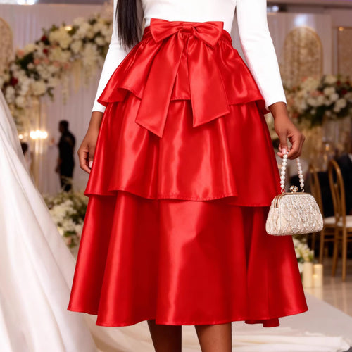 Ladies high-cut layered skirt with structured waistband StylebySassy