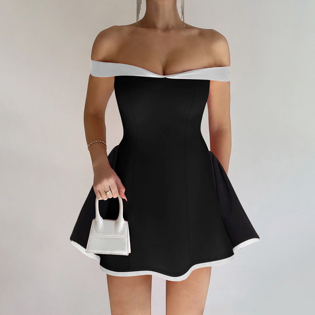 Women Off-the-Shoulder Evening Dress with Flared Skirt StylebySassy