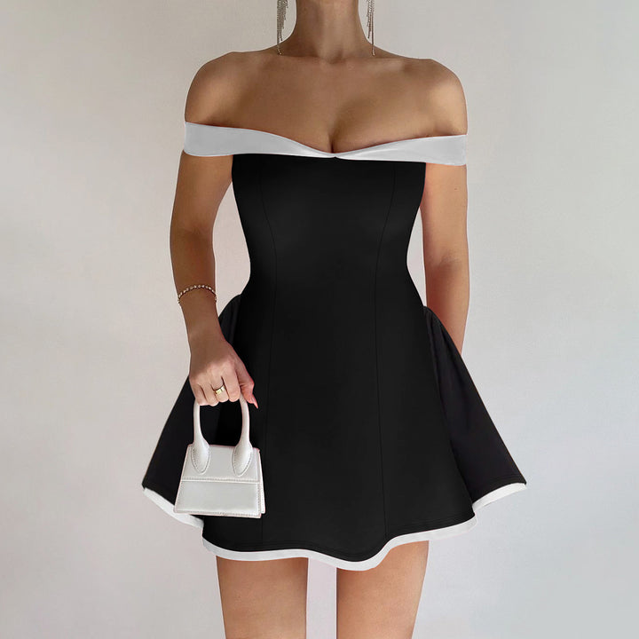 Women Off-the-Shoulder Evening Dress with Flared Skirt StylebySassy