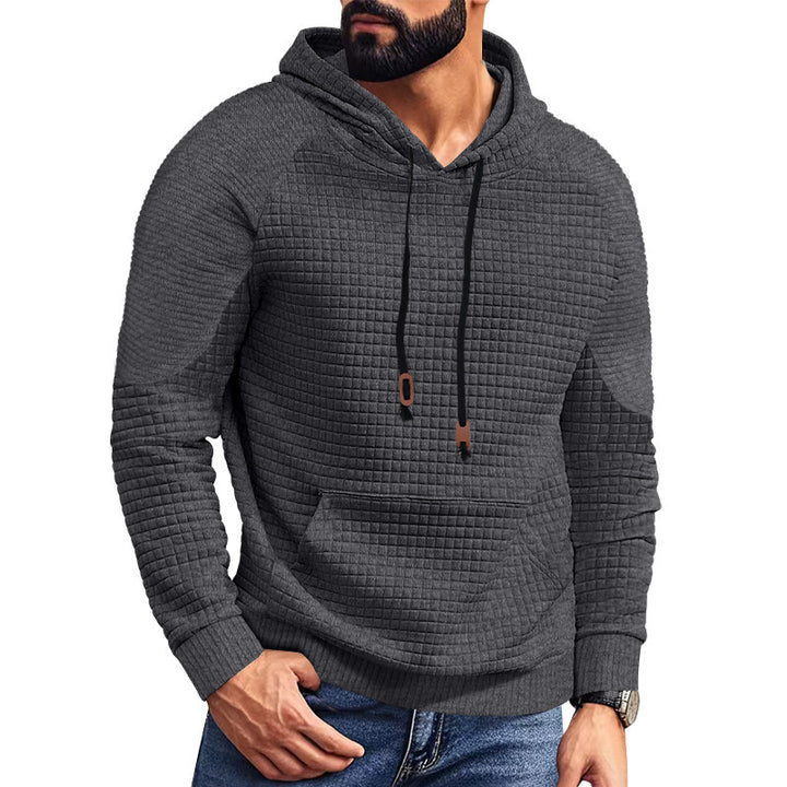 Men's quilted hoodie with square structure and kangaroo pocket StylebySassy