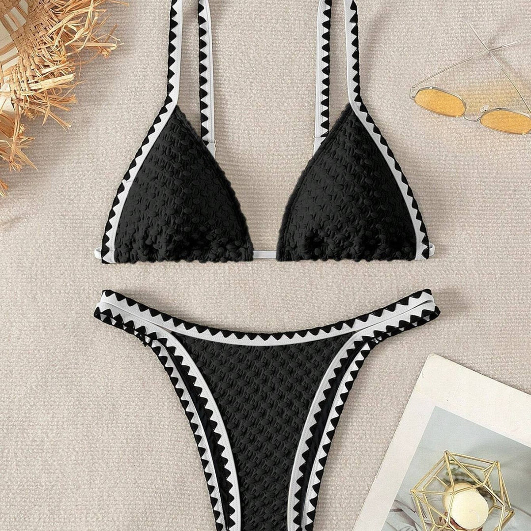 Women's Triangle Bikini with sophisticated crochet pattern StylebySassy