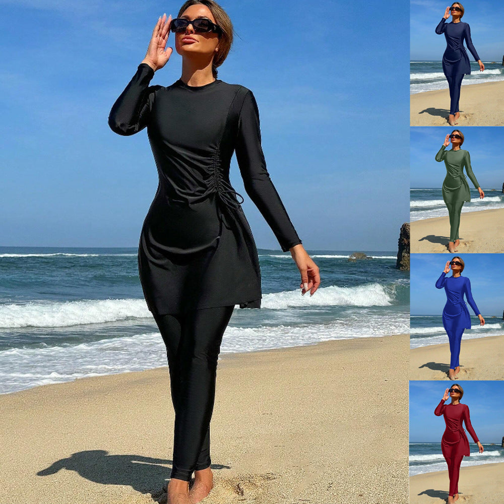 Women’s Sporty Beach Outfit with Fashionable Wrap Design StylebySassy