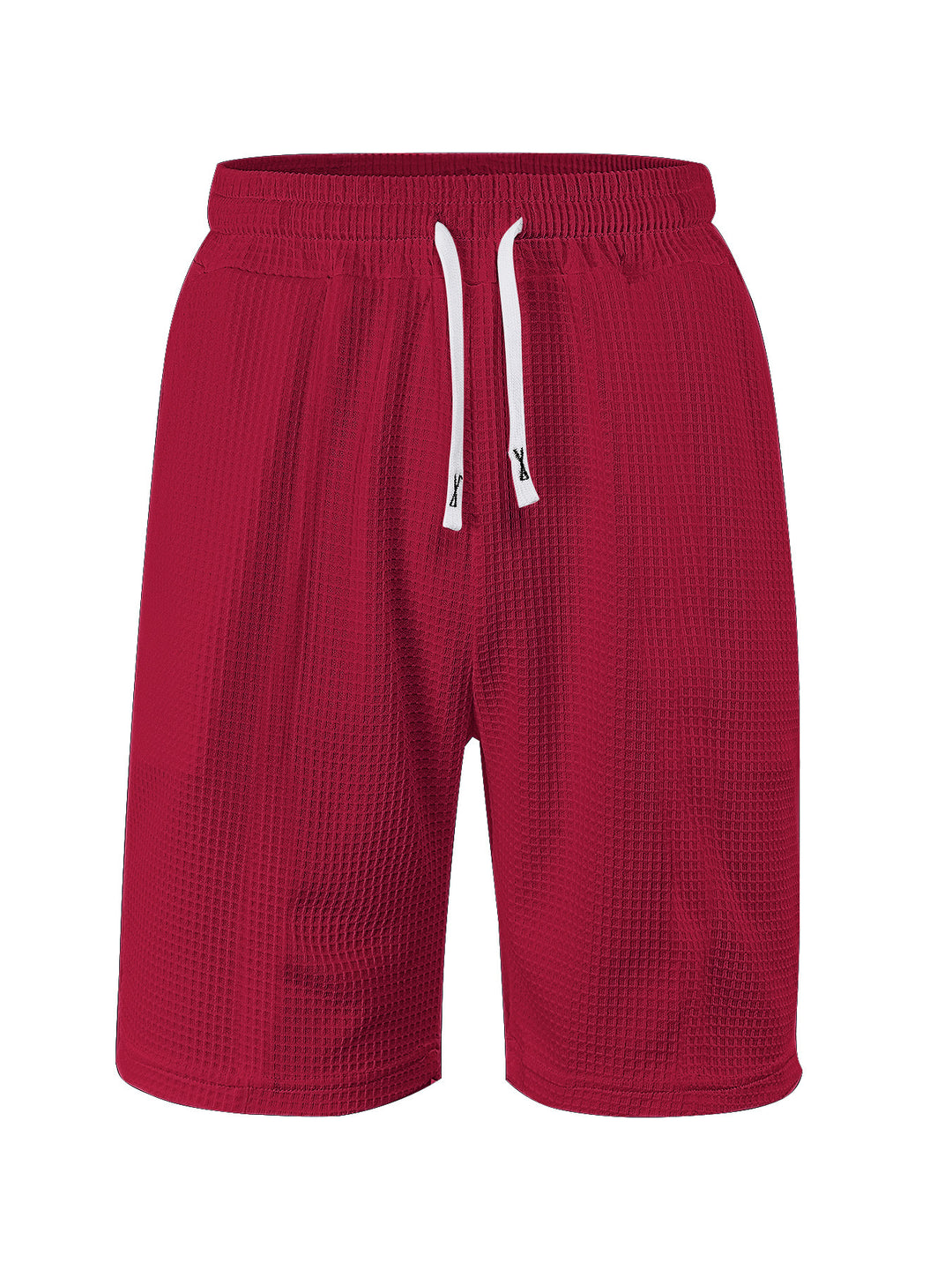 Men's breathable waffle pajama shorts with elastic comfort waistband, drawstring, and side pockets StylebySassy