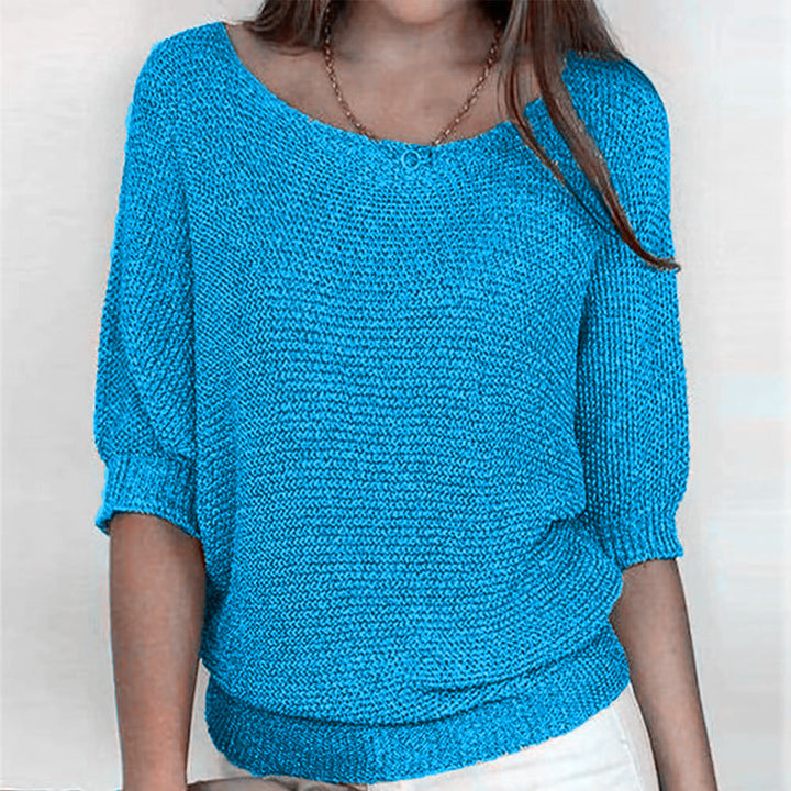 Women's Batwing Sleeve Sweater with Textured Pattern