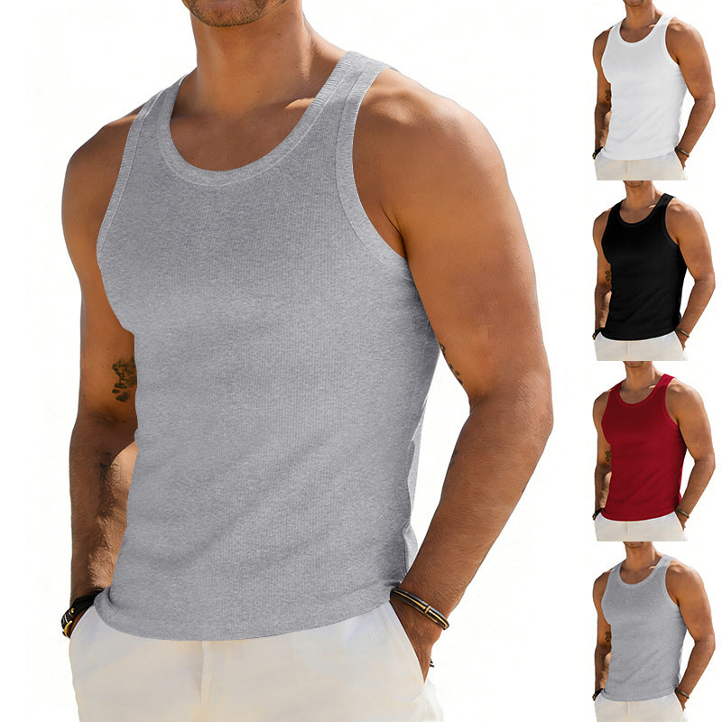 Men's ribbed casual tank top with wide straps and a fitted cut StylebySassy