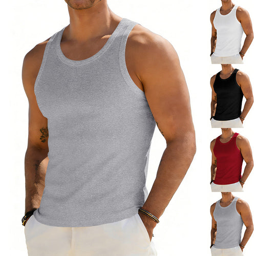 Men's ribbed casual tank top with wide straps and a fitted cut StylebySassy