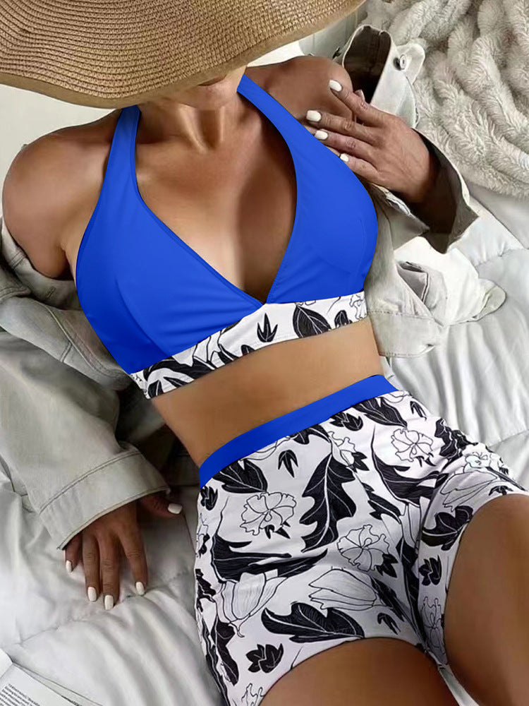 Ladies triangle bikini with floral shorts design StylebySassy