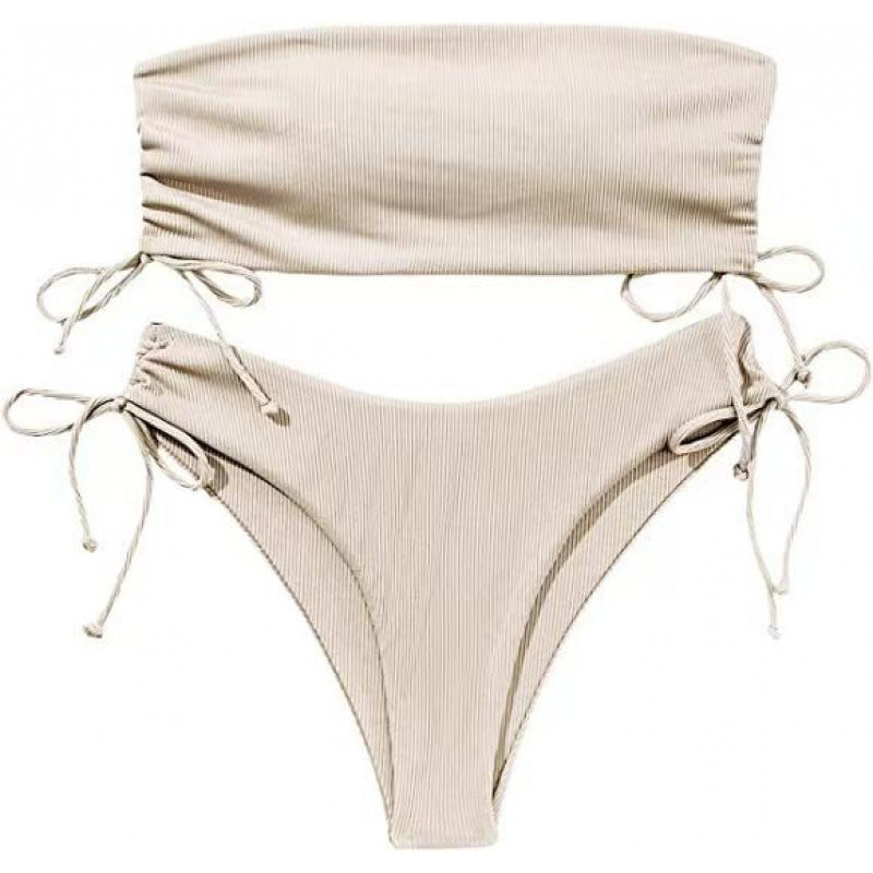 Women's bandeau bikini with adjustable ruching StylebySassy