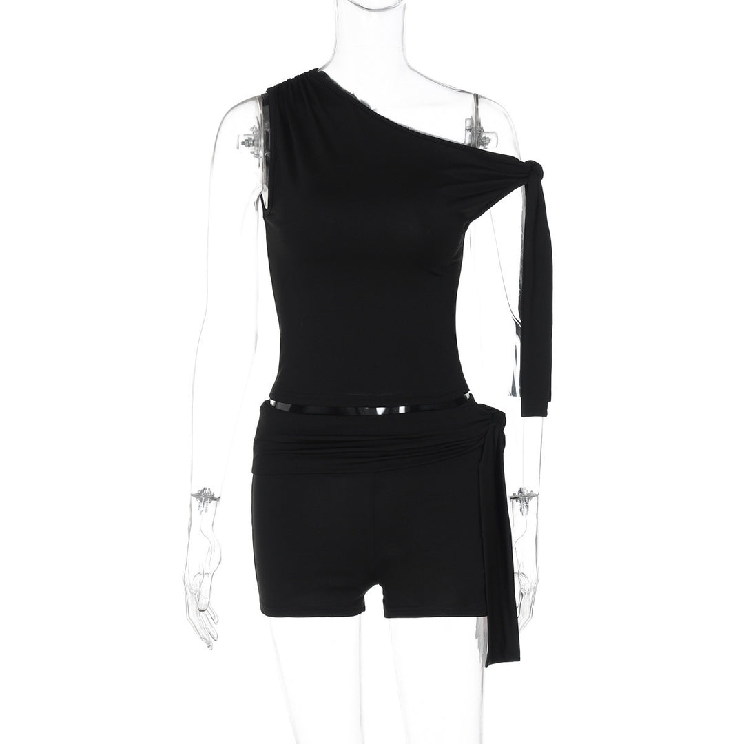 Women's trendy top with asymmetrical cut and chiffon material StylebySassy