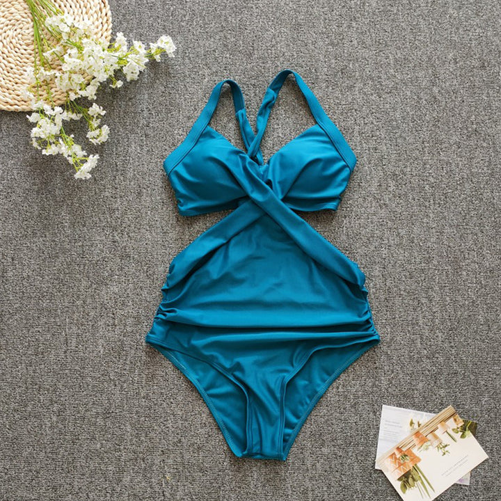 Women's One-Piece Swimsuit with Crossed Design StylebySassy