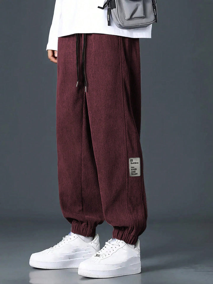 Men's nan Relax leisure pants made of fine wide cord structure with drawstring and elastic ankle cuffs StylebySassy