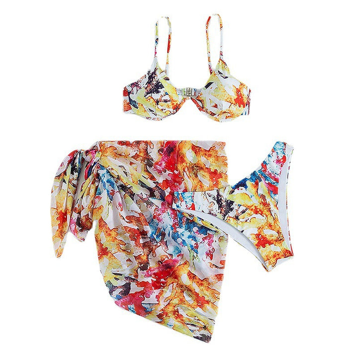 Women's bikini set with adjustable straps and fashionable wrap skirt StylebySassy