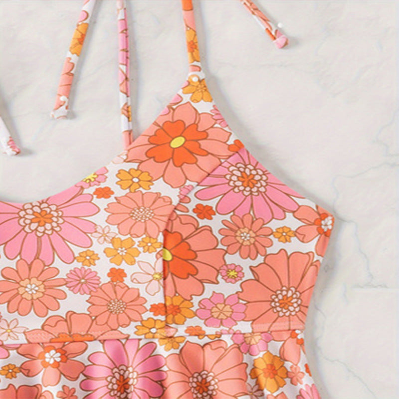 Ladies floral pattern bikini with voluminous top StylebySassy