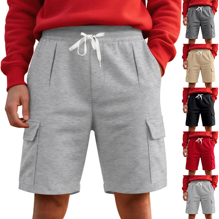Men's elastic Cargo Bermuda with drawstring and multiple pockets StylebySassy