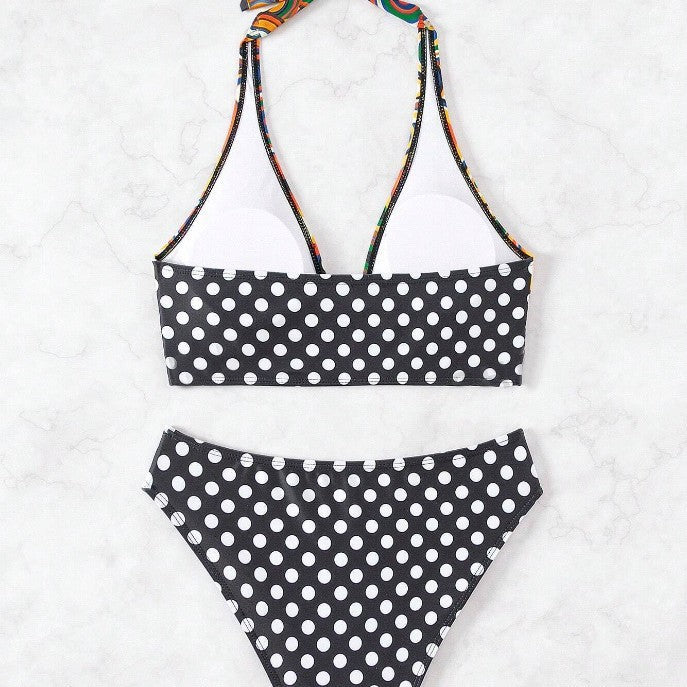 Women's Triangle Bikini with Trendy Graphic Pattern StylebySassy