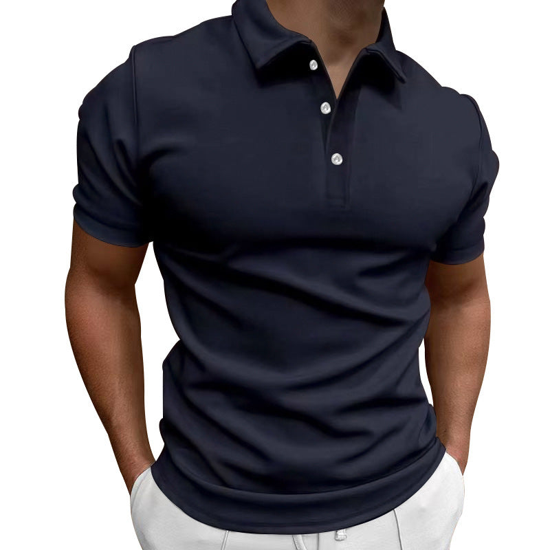 Men's slim fit stretch polo shirt with kent collar and elastic hem StylebySassy
