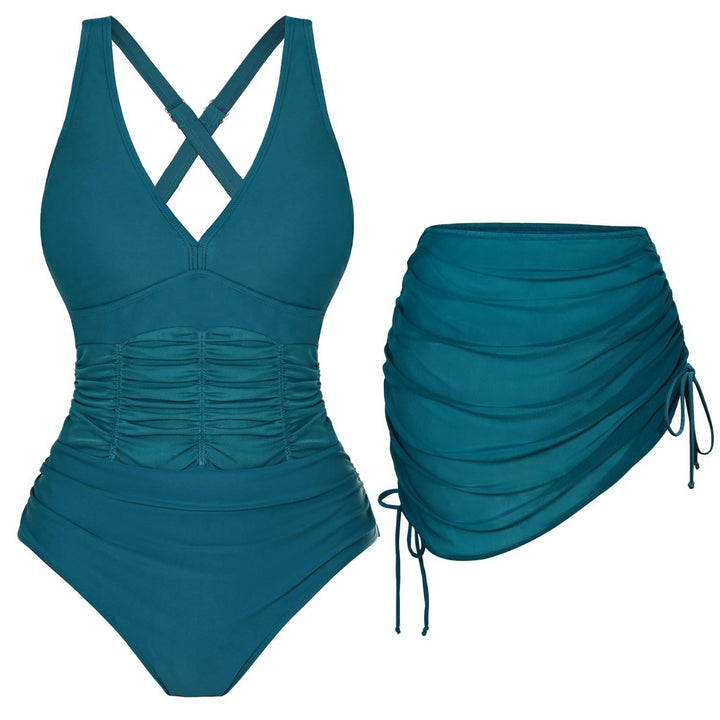 Women's One-Piece Swimsuit with Stylish Gathering StylebySassy