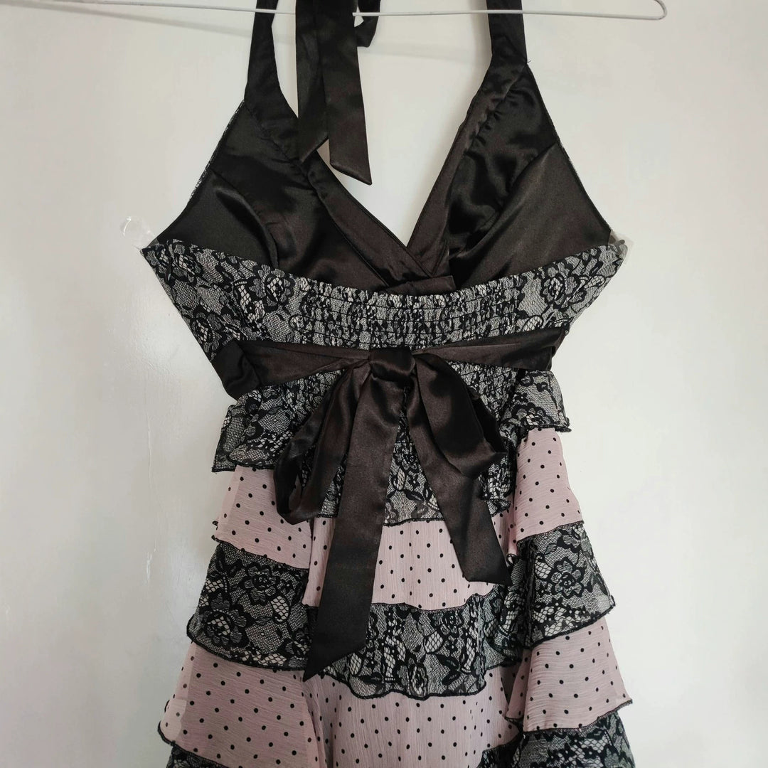 Women's Ruffle Dress with Lace Top StylebySassy