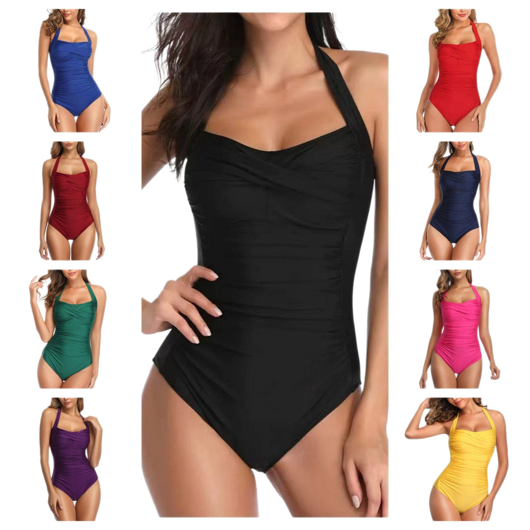 Women's One-piece Swimsuit with Fashionable Gather StylebySassy
