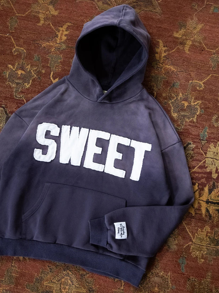 Unisex nan oversized hoodie with appliquéd letter patches and kangaroo pocket StylebySassy