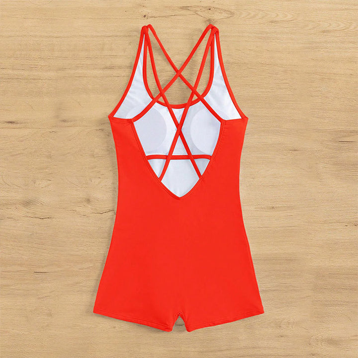 Women's One-Piece Swimsuit with Modern Cross-Back Design StylebySassy