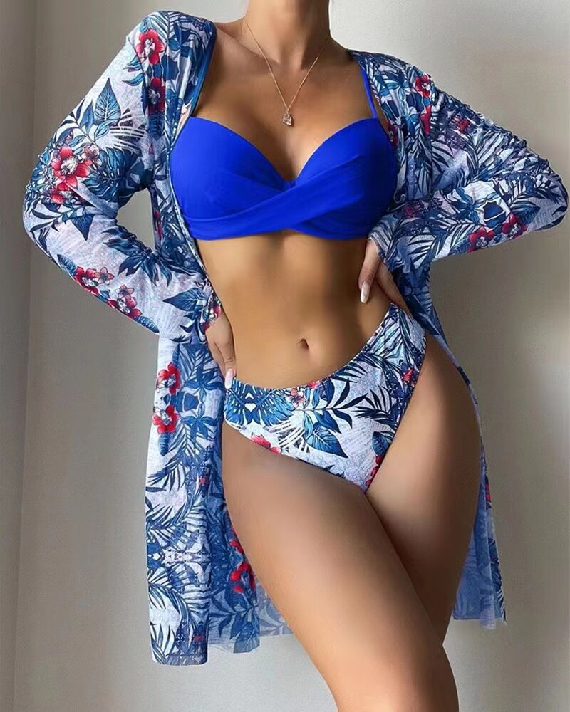 Women's Bikini Set with Floral Cover-Up StylebySassy