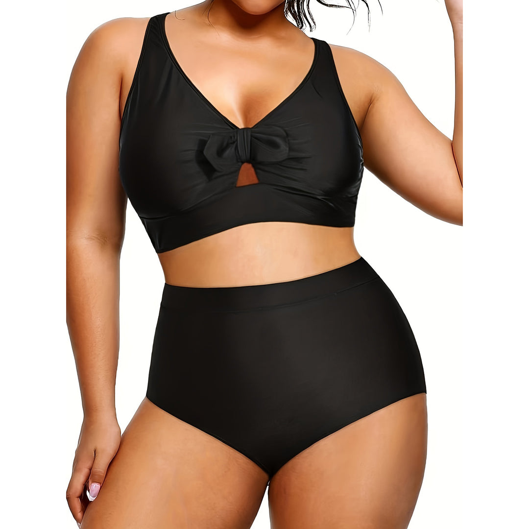 Women High-Waisted Bikini Set with Fashionable Cut-Out StylebySassy