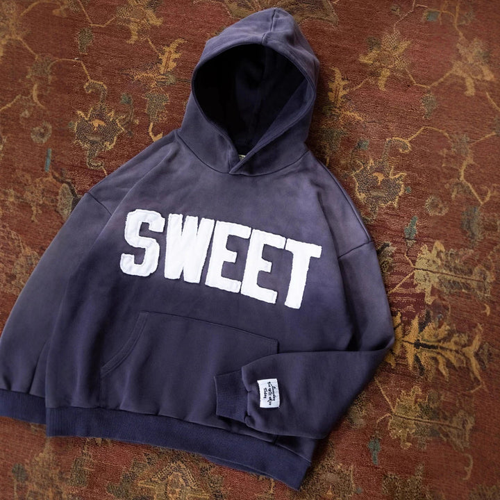 Unisex nan oversized hoodie with appliquéd letter patches and kangaroo pocket StylebySassy