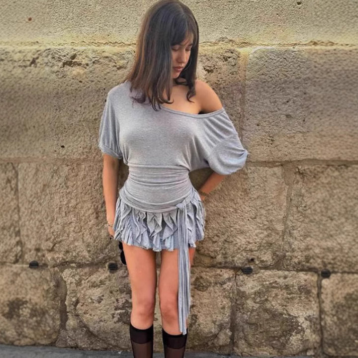 Women Playful Wrap Top with Ruffles StylebySassy