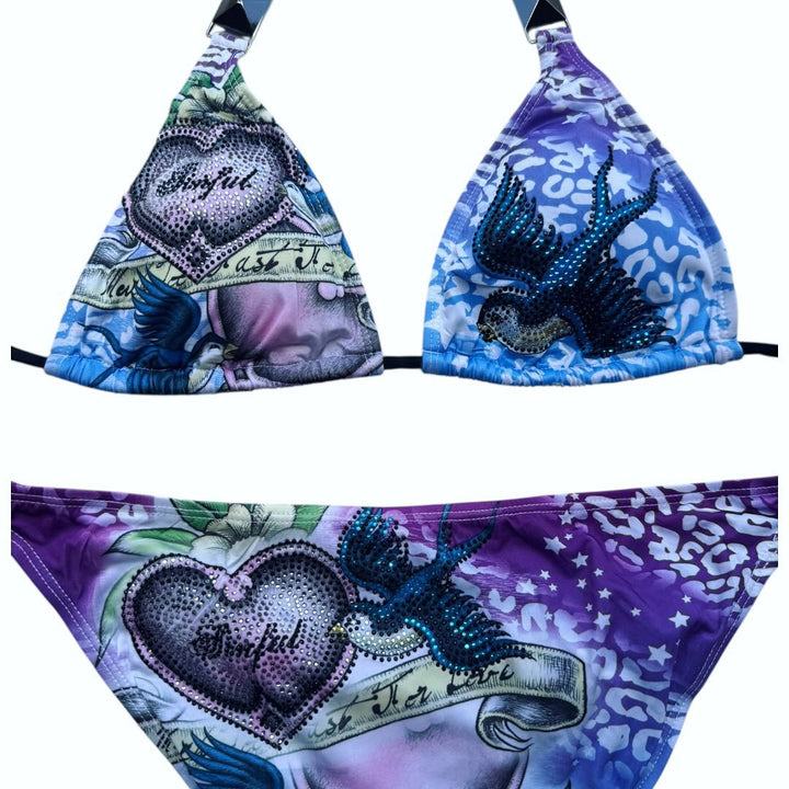 Women Triangle Bikini Set with creative graphic design StylebySassy