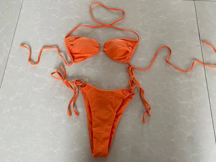 Women's bandeau bikini with decorative rings StylebySassy