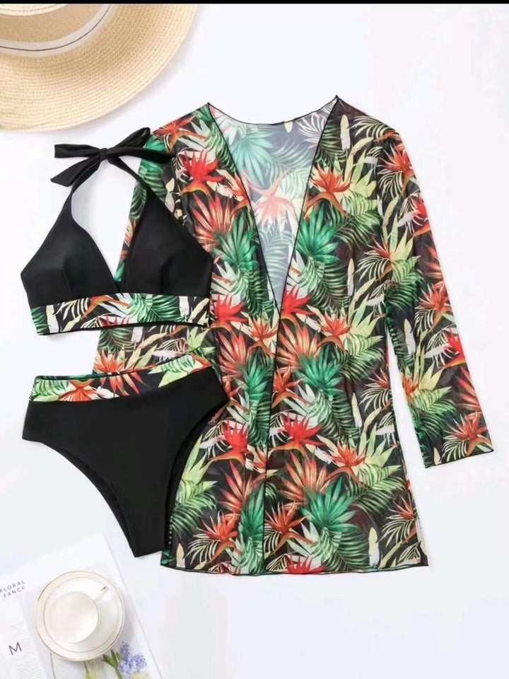 Women’s bikini set with colorful cover-up StylebySassy