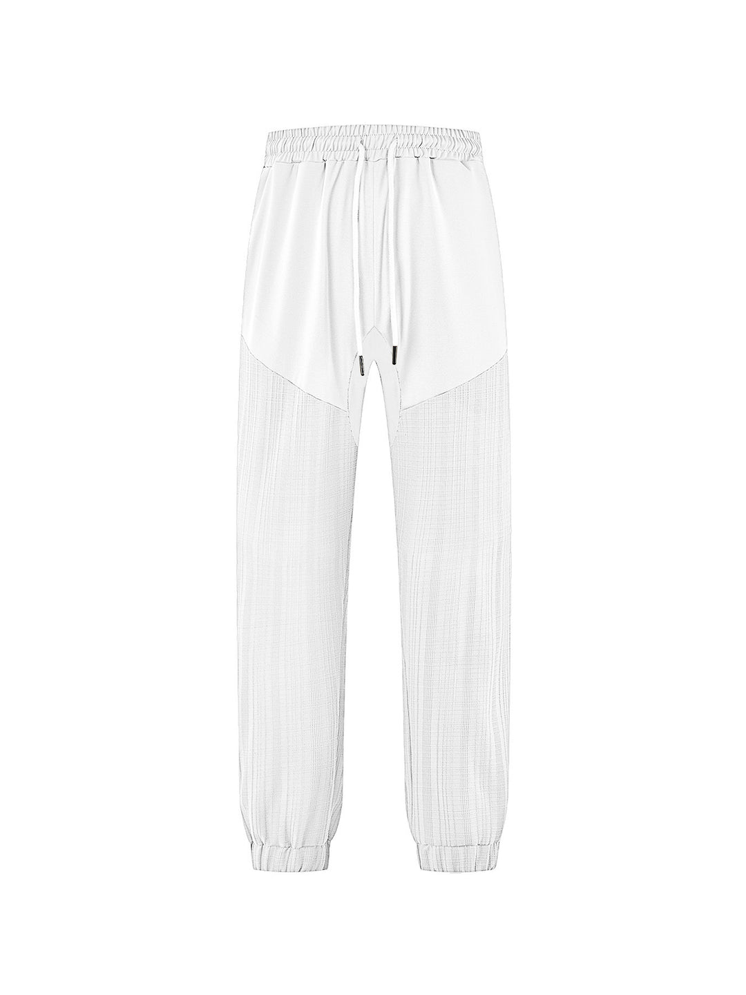Men's slim-fit jogging pants with elastic drawstring waistband and textured knee panel StylebySassy
