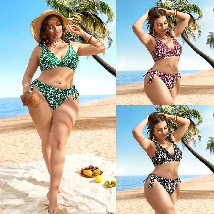Women Triangle Bikini Set with Playful Knot Design StylebySassy