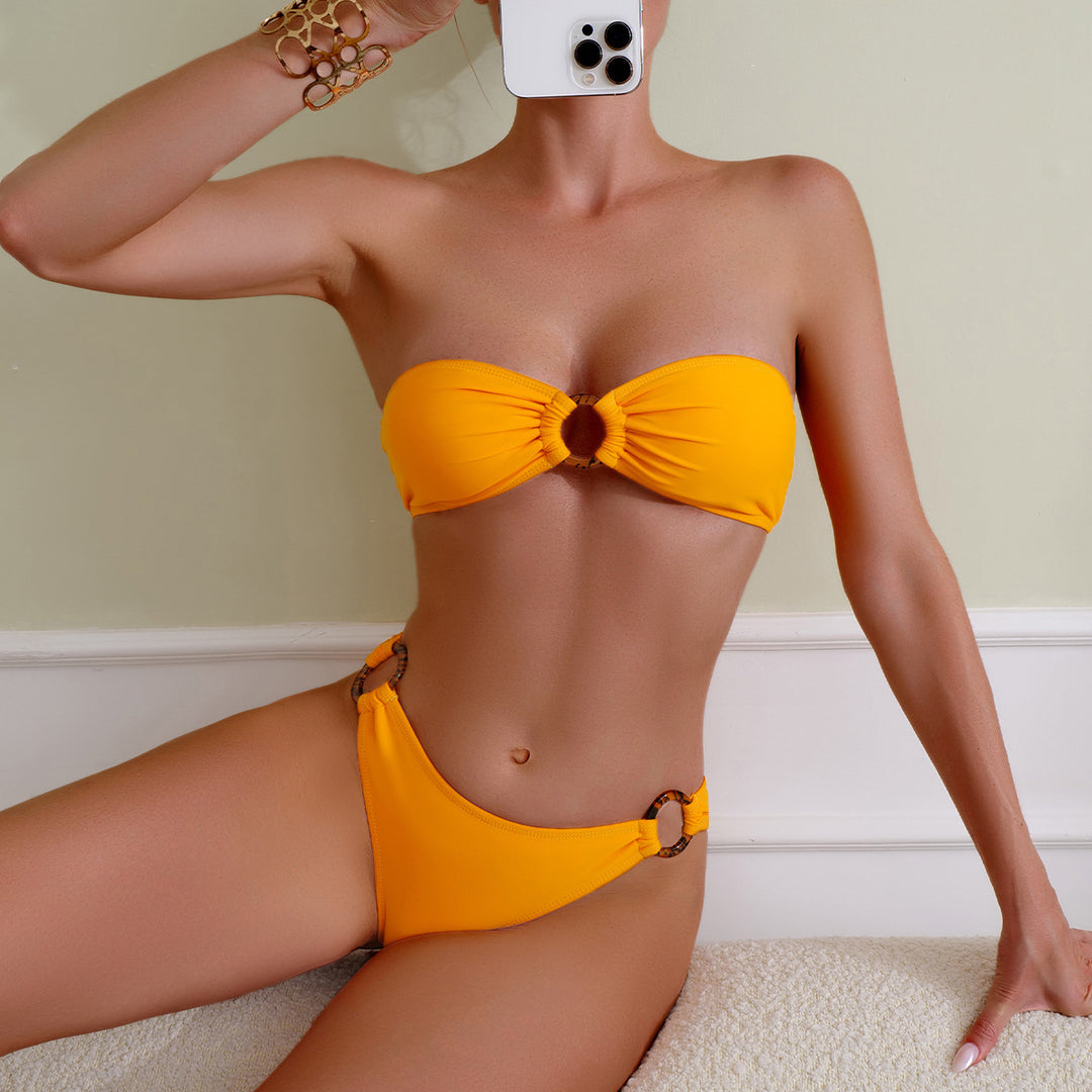 Women's bandeau bikini with fashionable ring details StylebySassy