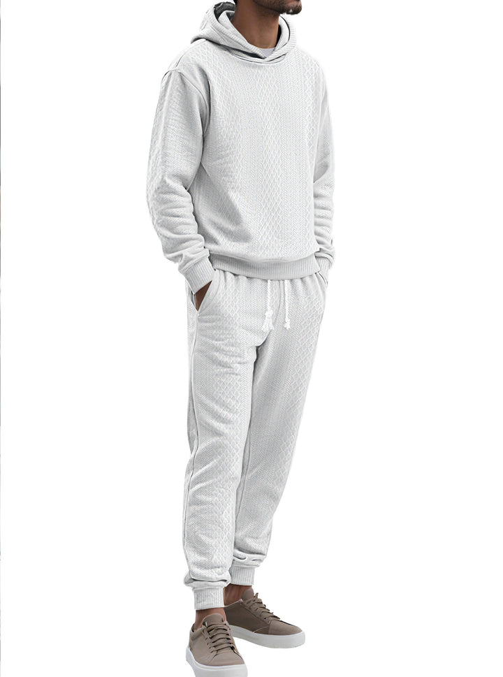 Men's structured velour tracksuit with hoodie and drawstring pants StylebySassy