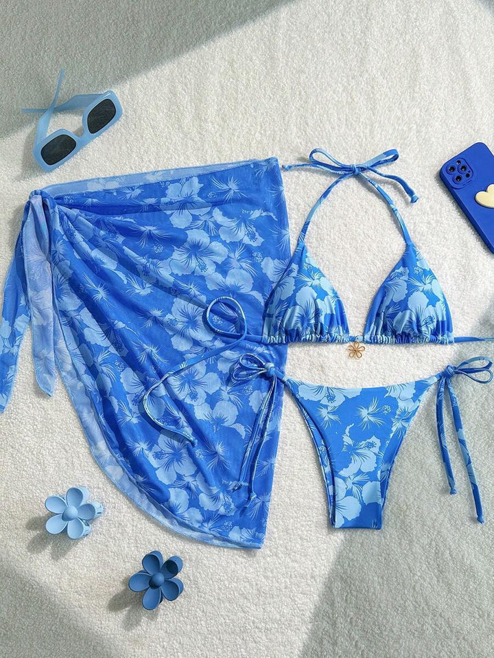 Women Triangle Bikini Set with adjustable straps and wrap StylebySassy