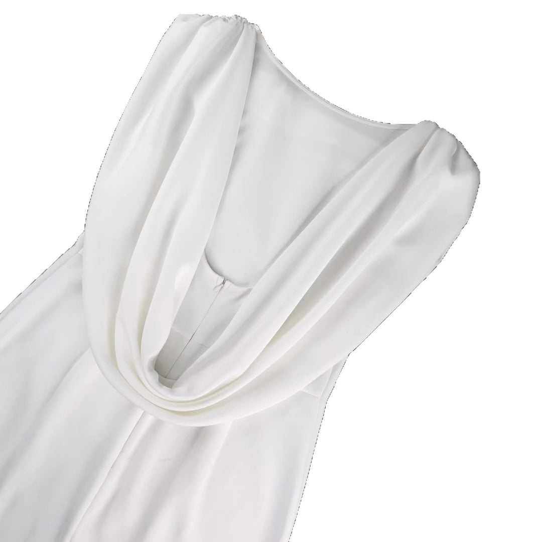 Women's wrap dress with voluminous collar and shimmering finish StylebySassy