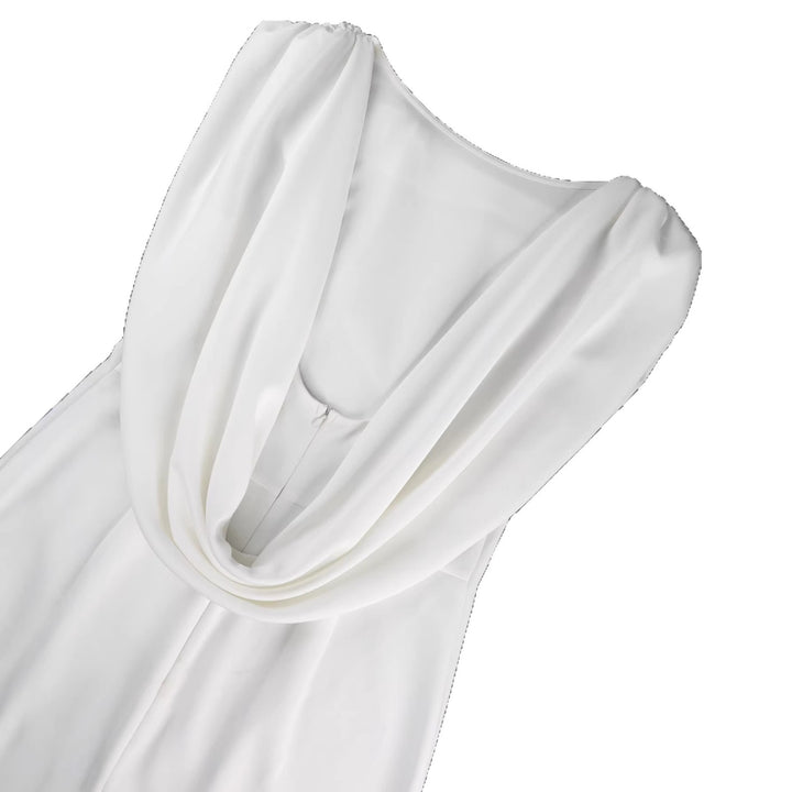 Women's wrap dress with voluminous collar and shimmering finish StylebySassy