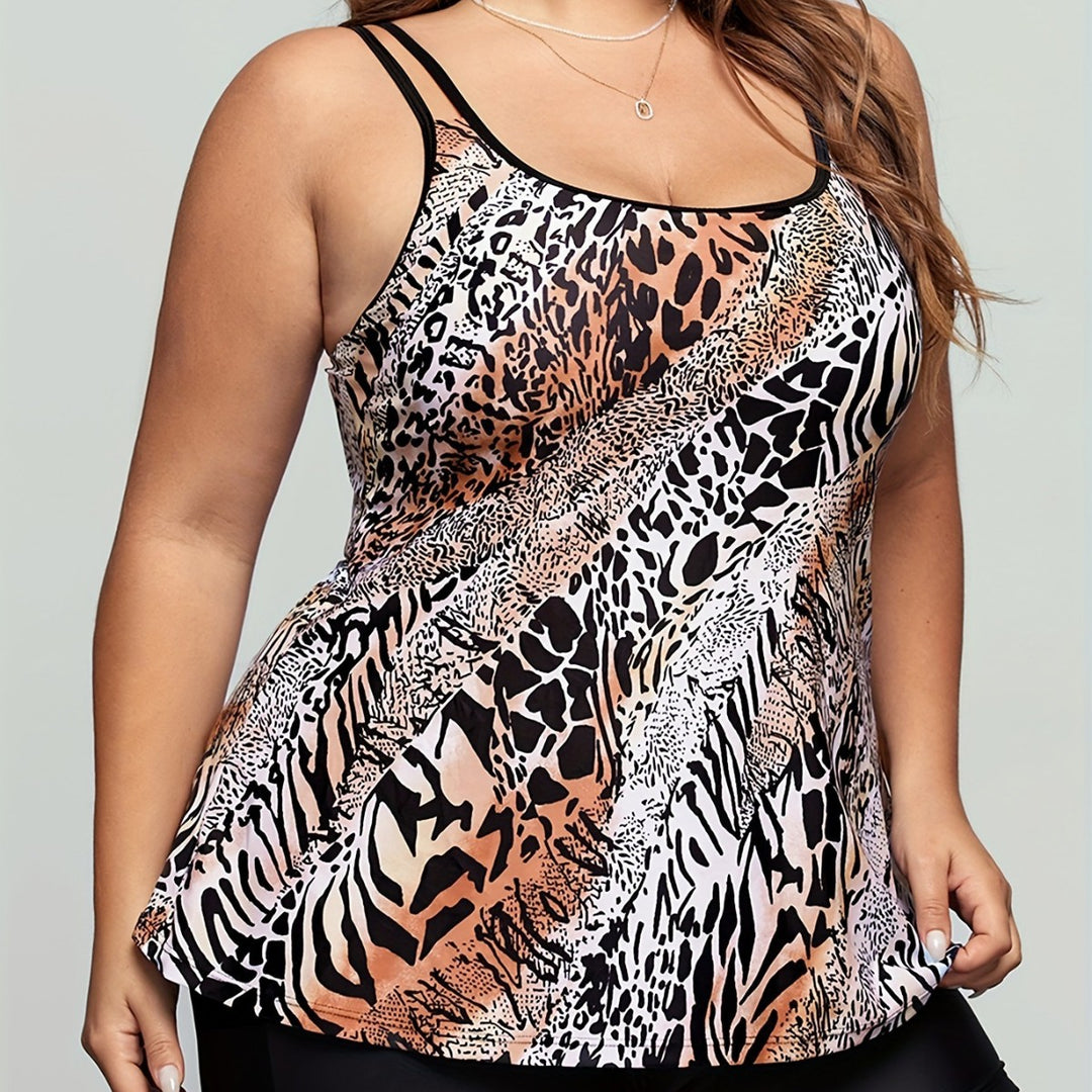 Women's tankini with stylish animal print and flattering cut StylebySassy