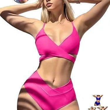 Women's high-waisted bikini set with elegant wrap design StylebySassy